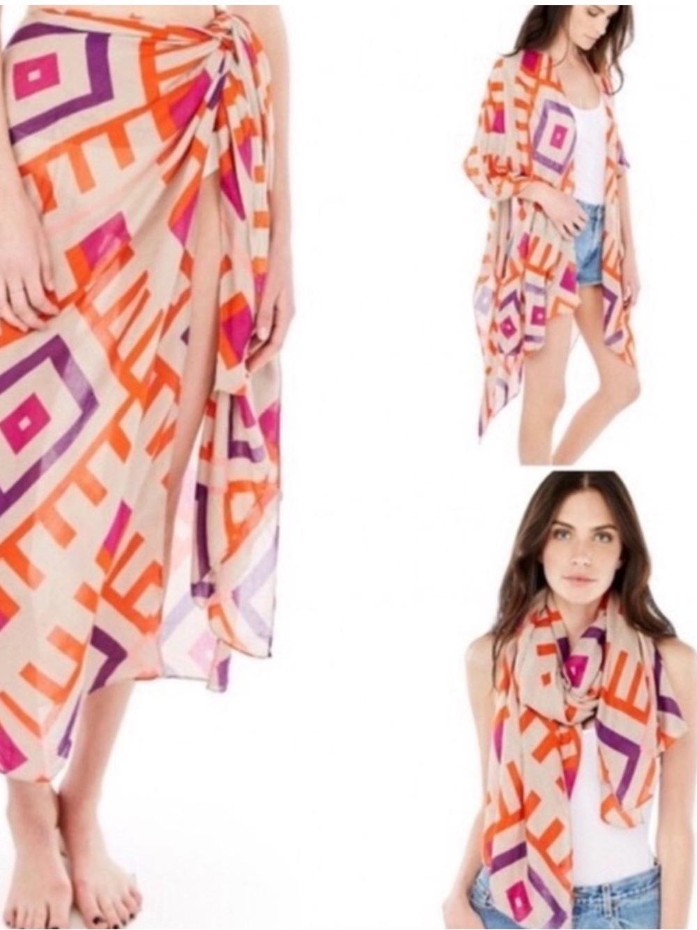 Michael Stars Ruana Convertible
Wrap Scarf Kimono OS